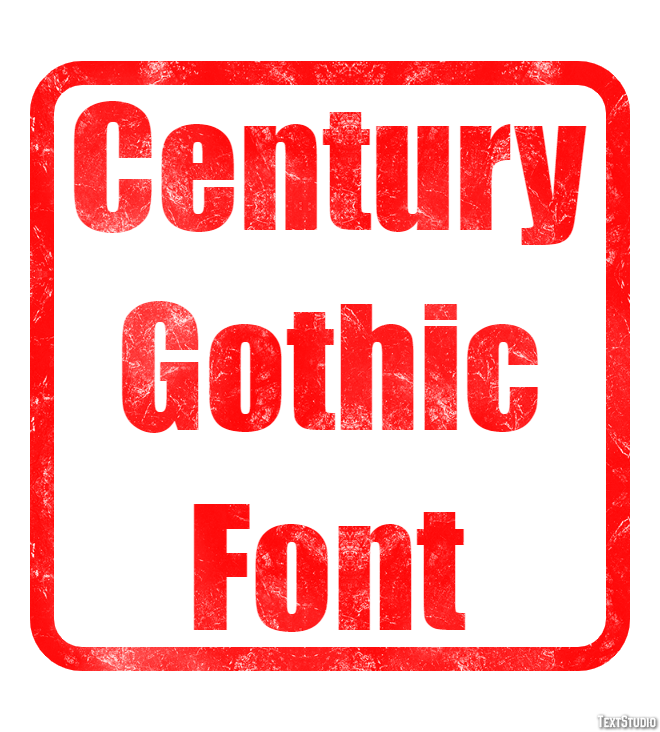 Century Gothic Font Efeito de texto