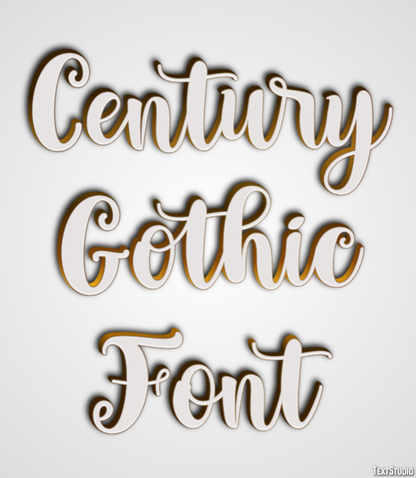 Century Gothic Font Efeito de texto