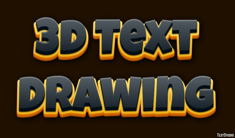 3d Text Drawing Efeito de texto