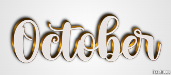 October Efeito de texto