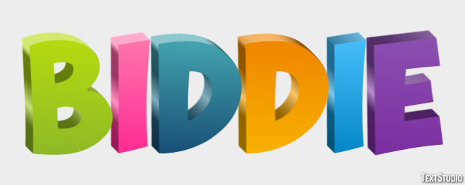 Biddie Text effect