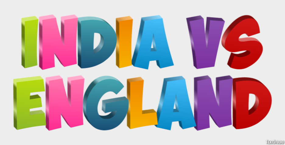 India Vs England Tekst effect