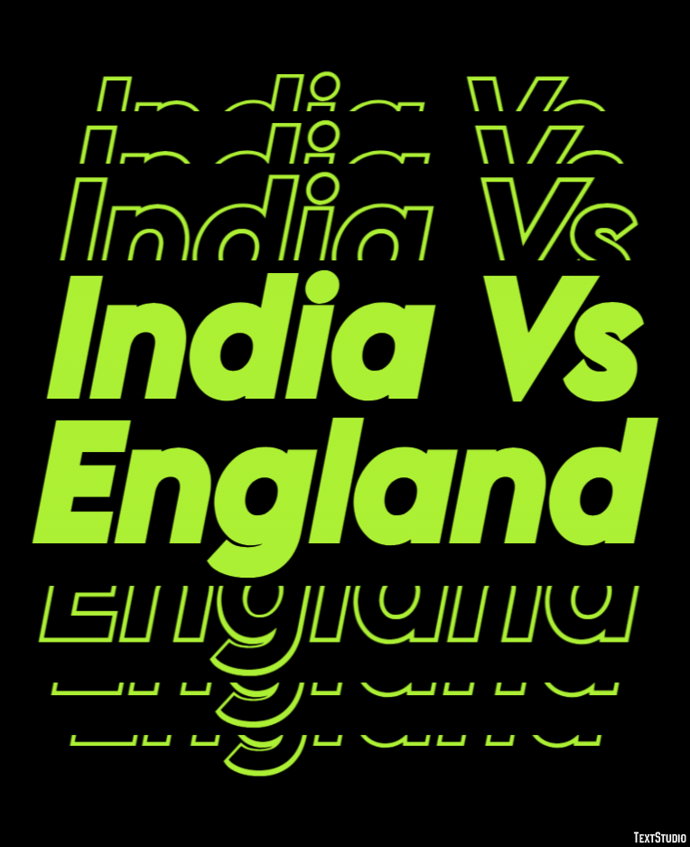 India Vs England Tekst effect