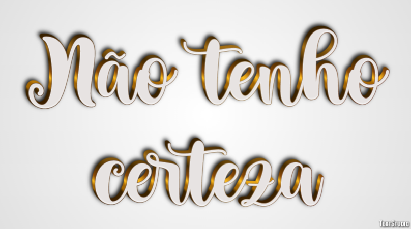 Não tenho certeza Efeito de texto