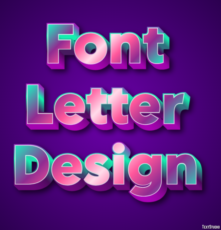Font Letter Design Efecto de Texto