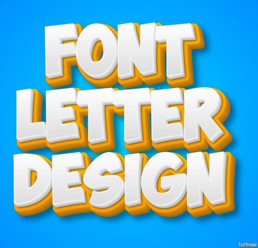 Font Letter Design Efecto de Texto