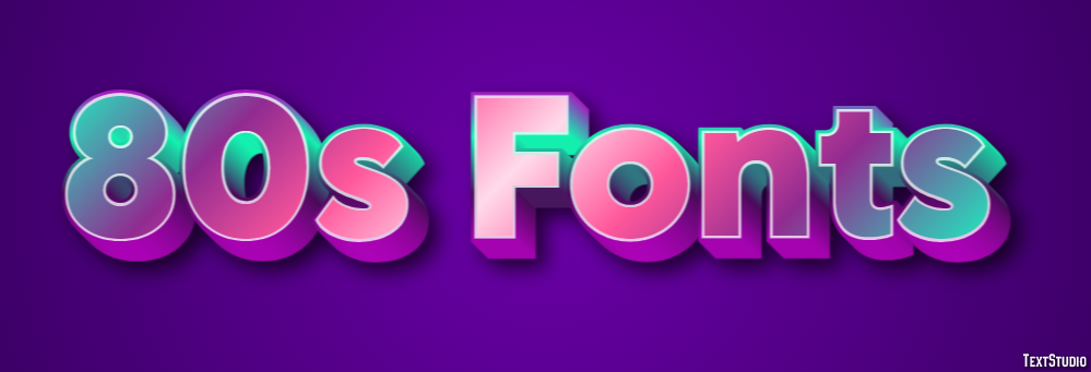80s Fonts Effetto testo