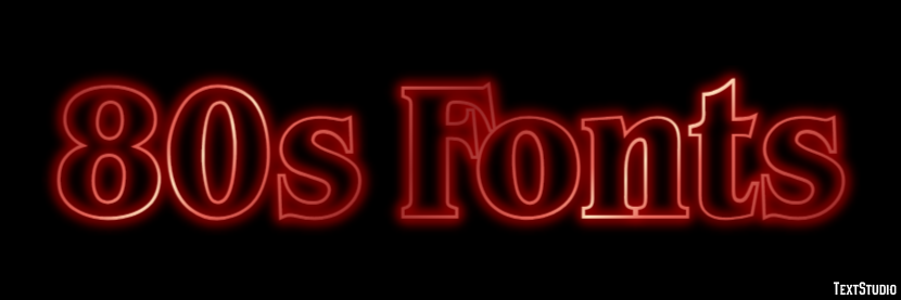 80s Fonts Effetto testo