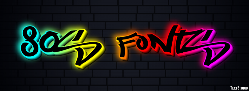 80s Fonts Text Effect