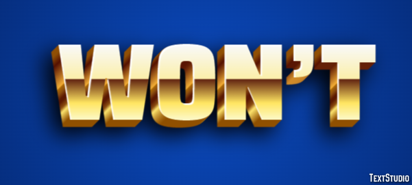 Won’t Text Effect