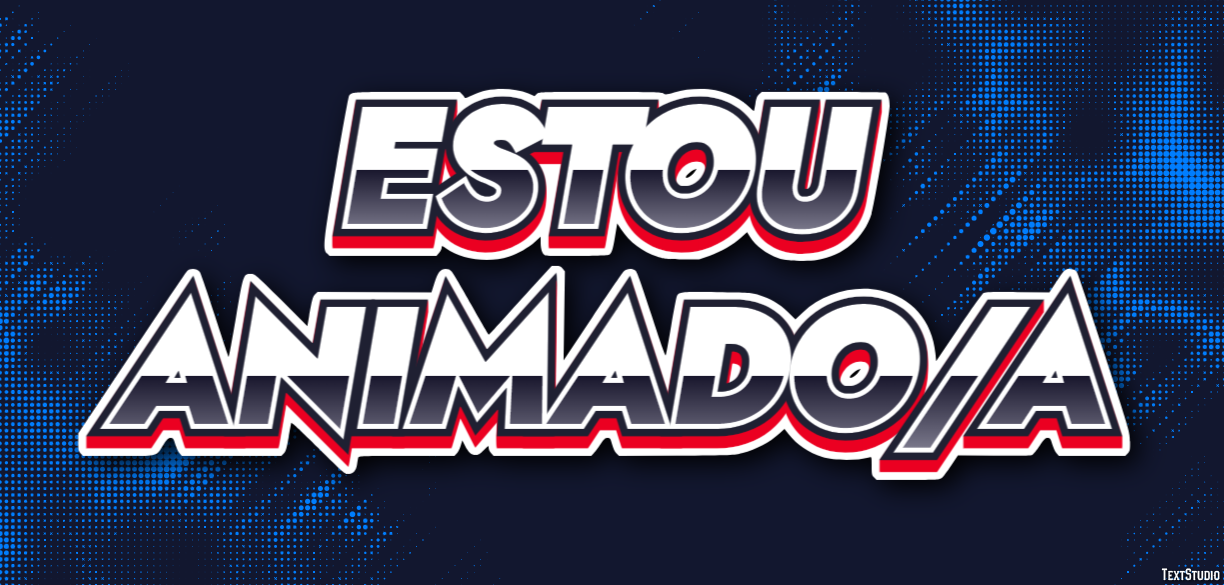 Estou animado/a Texteffekt