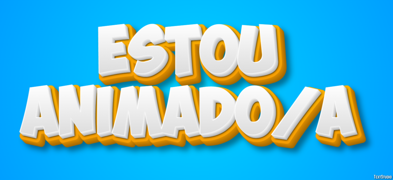 Estou animado/a Texteffekt
