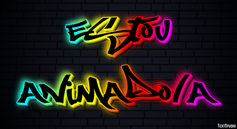 Estou animado/a Texteffekt