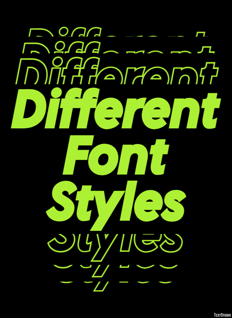 Different Font Styles Text Effect