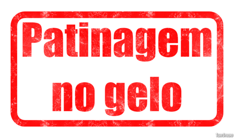 Patinagem no gelo Efeito do texto