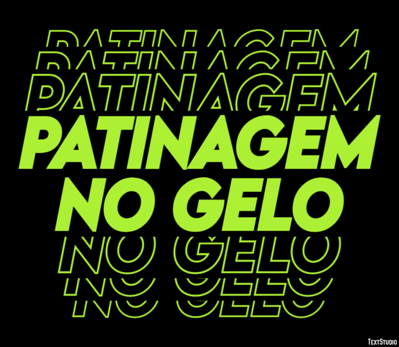 Patinagem no gelo Efeito do texto