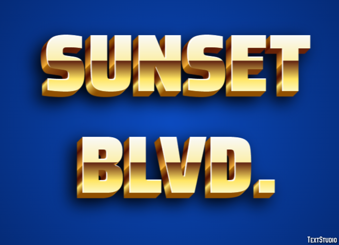 Sunset Blvd. Text Effect