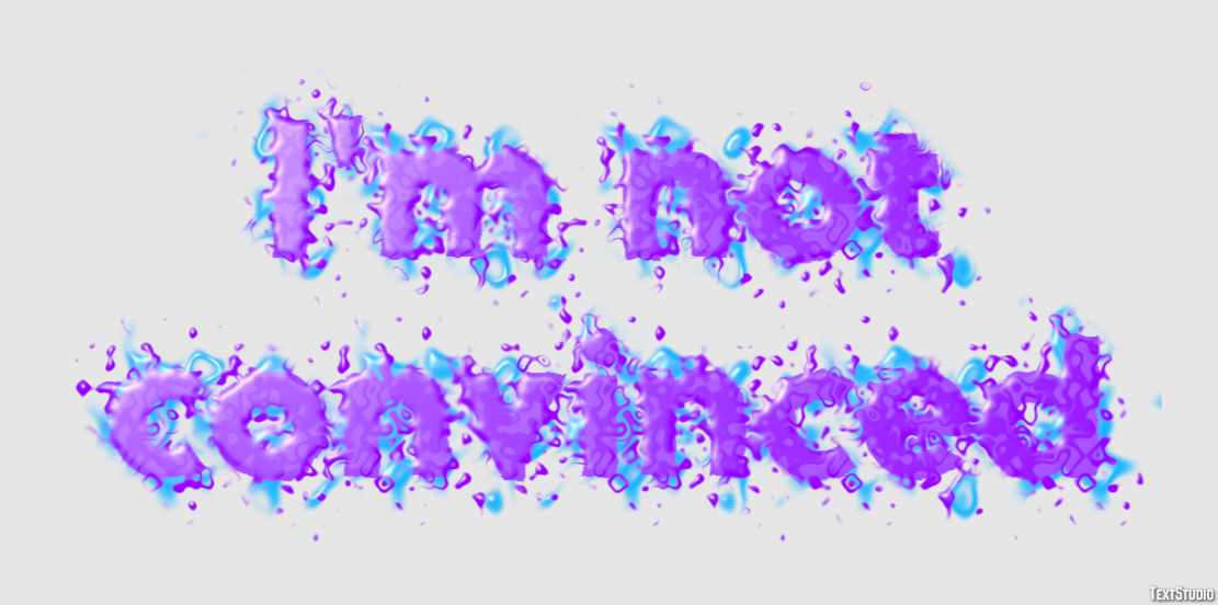 I'm not convinced Efeito de texto