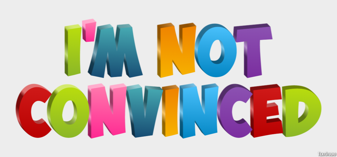 I'm not convinced Text Effect