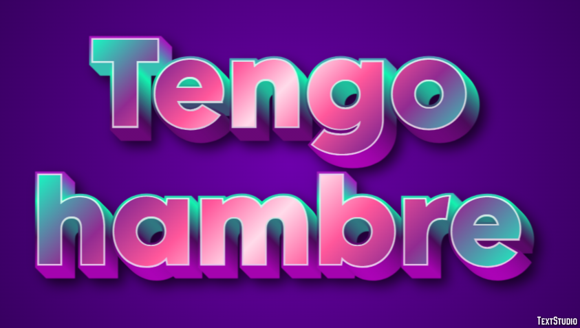 Tengo hambre Effetto testo