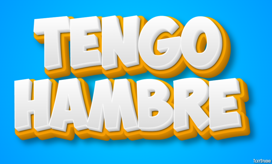 Tengo hambre Efecto de Texto