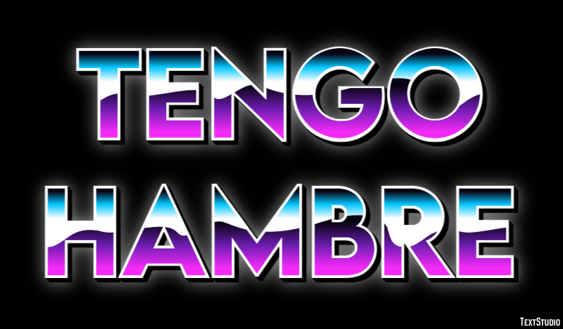 Tengo hambre Efecto de Texto