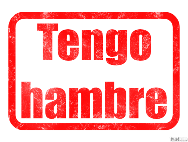Tengo hambre Efecto de Texto