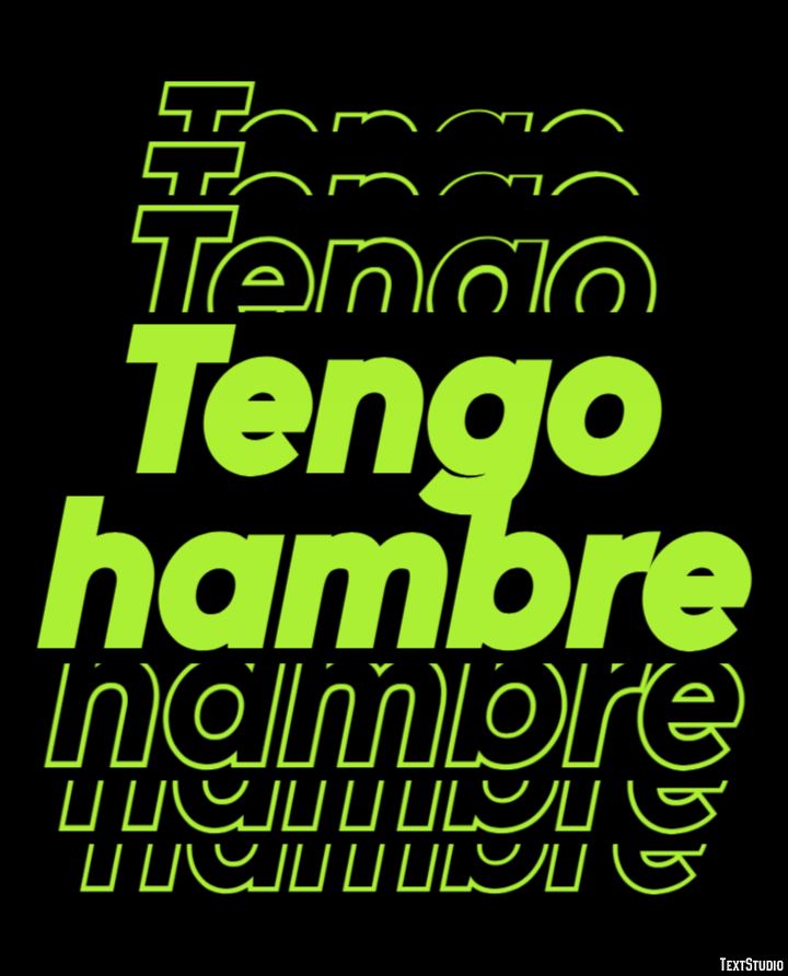 Tengo hambre Effetto testo