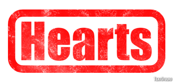 Hearts Effetto testo