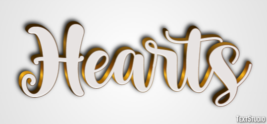 Hearts Effetto testo