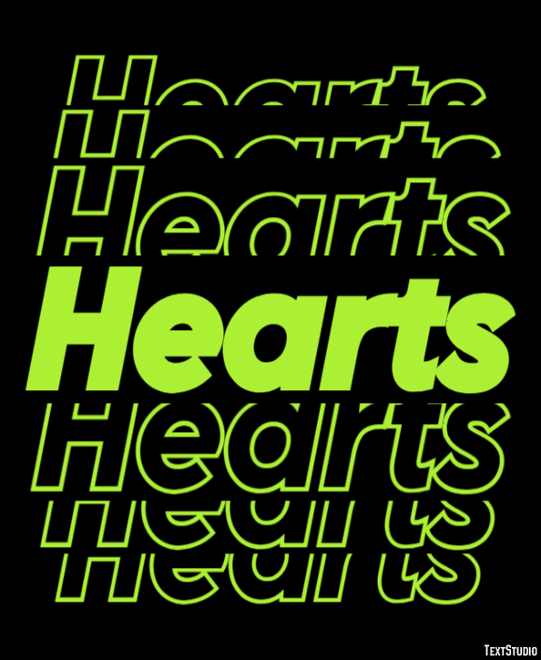 Hearts Effetto testo