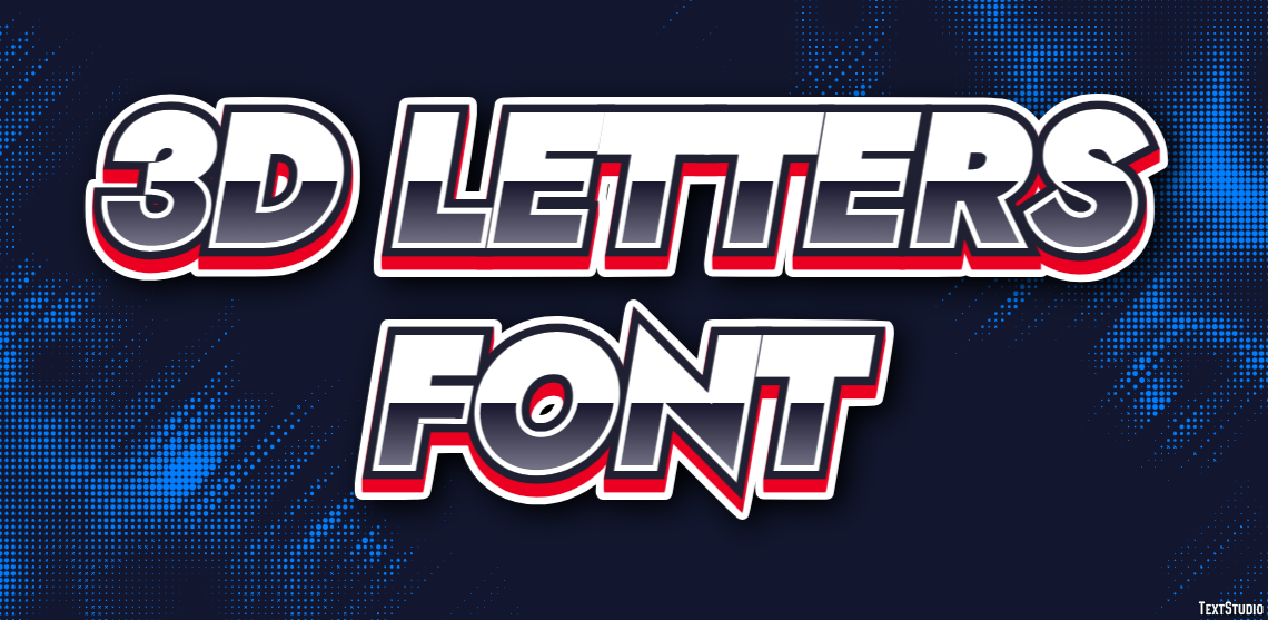 3d Letters Font Efeito de texto