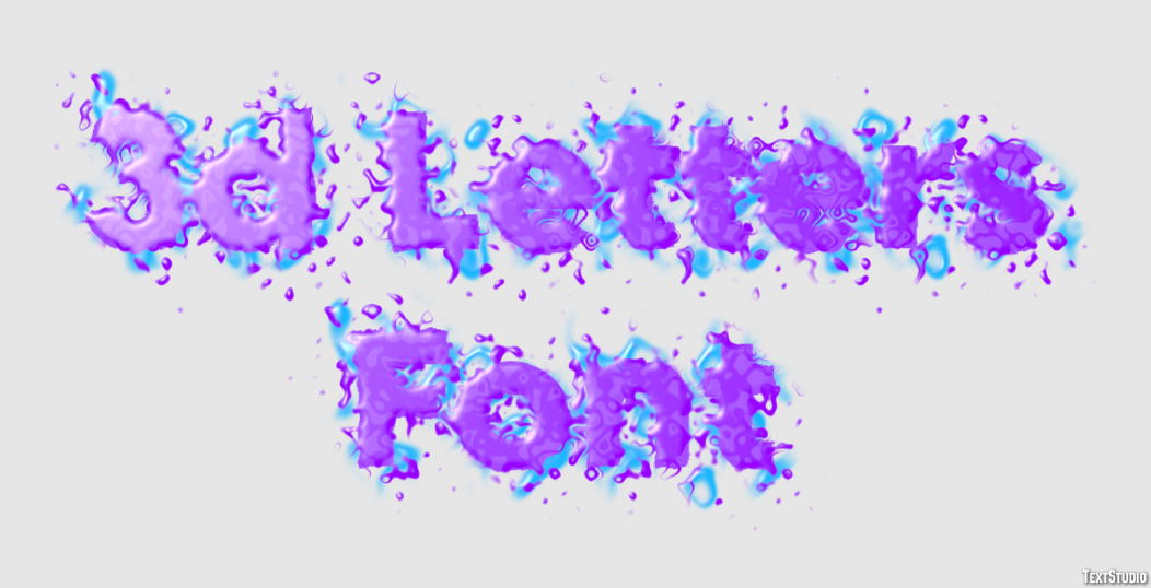 3d Letters Font Effetto testo