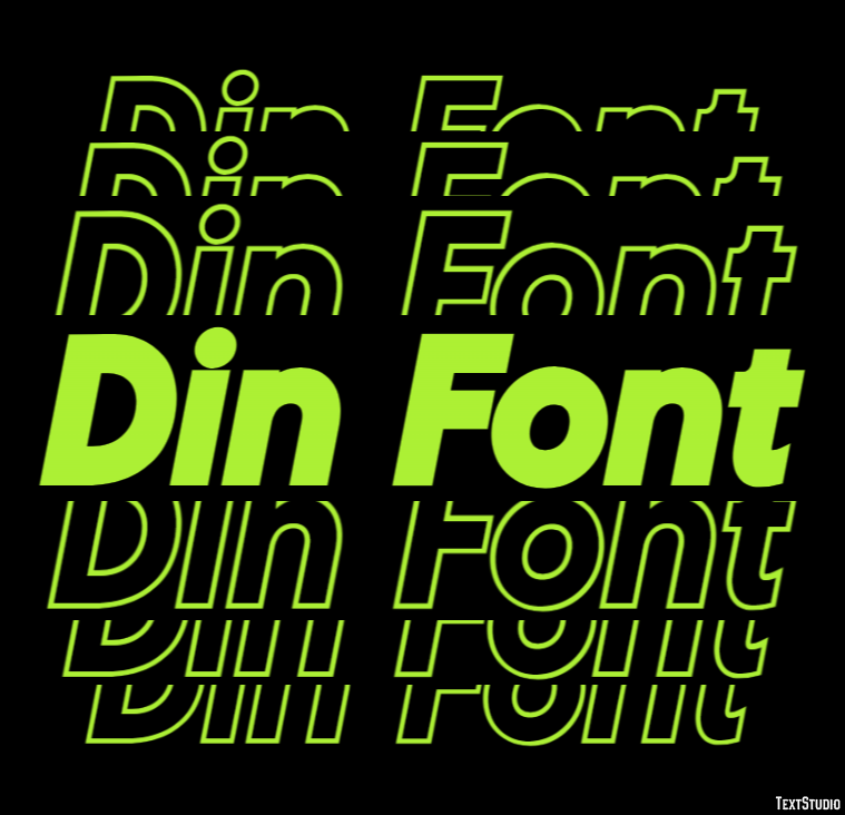 Din Font Text Effect