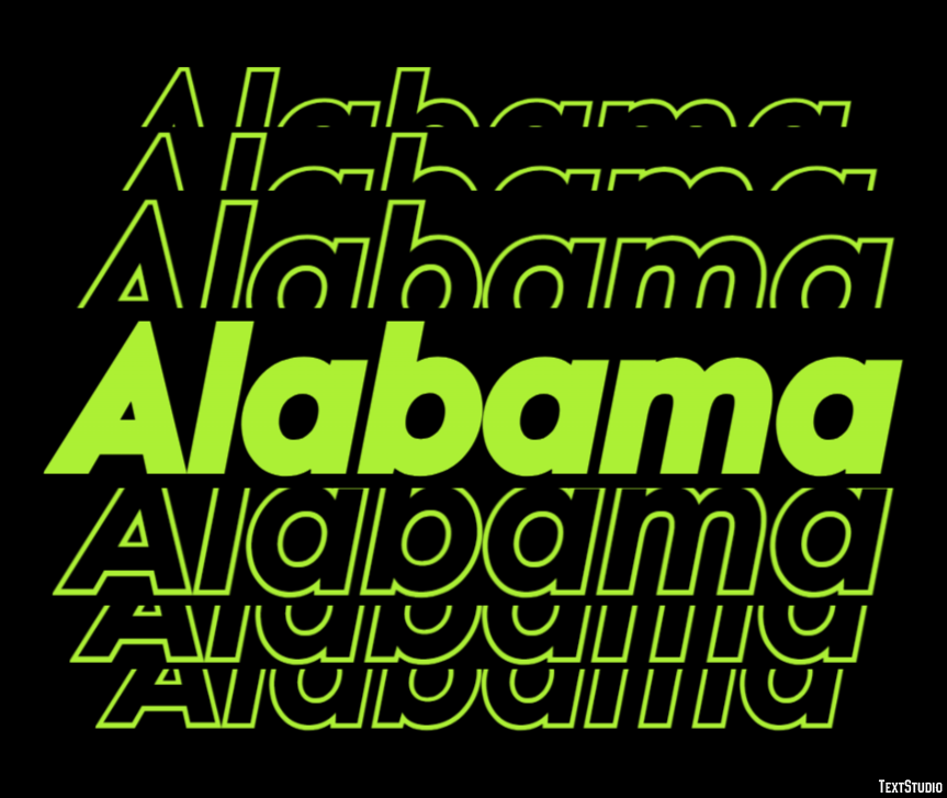 Alabama Effetto testo