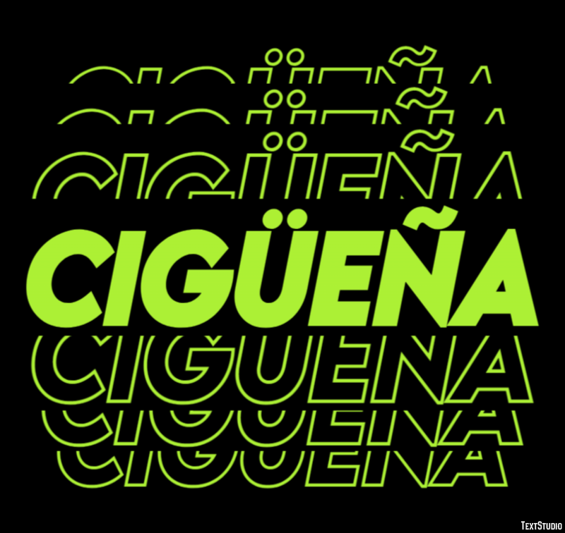 Cigüeña Efecto de Texto