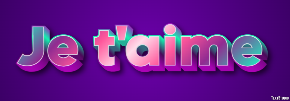 Je t'aime Effet de Texte