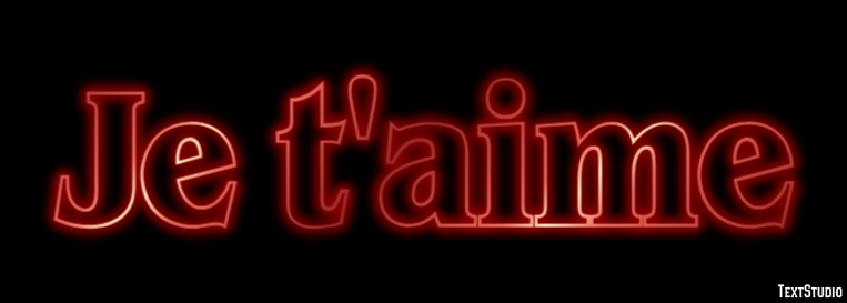 Je t'aime Effet de texte