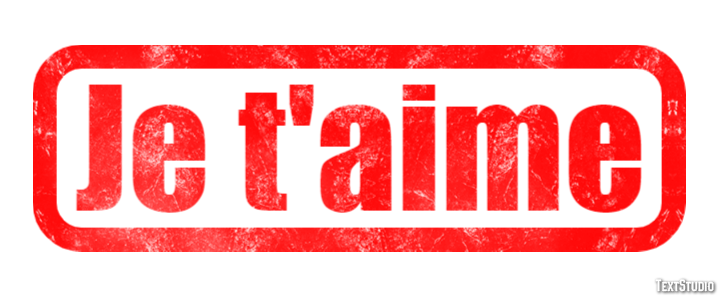 Je t'aime Effet de texte