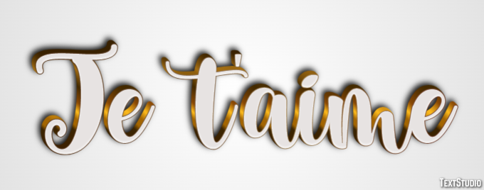 Je t'aime Effet de Texte
