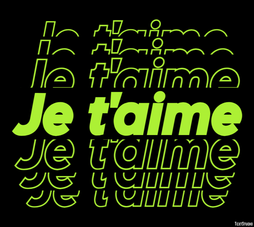 Je t'aime Effet de Texte