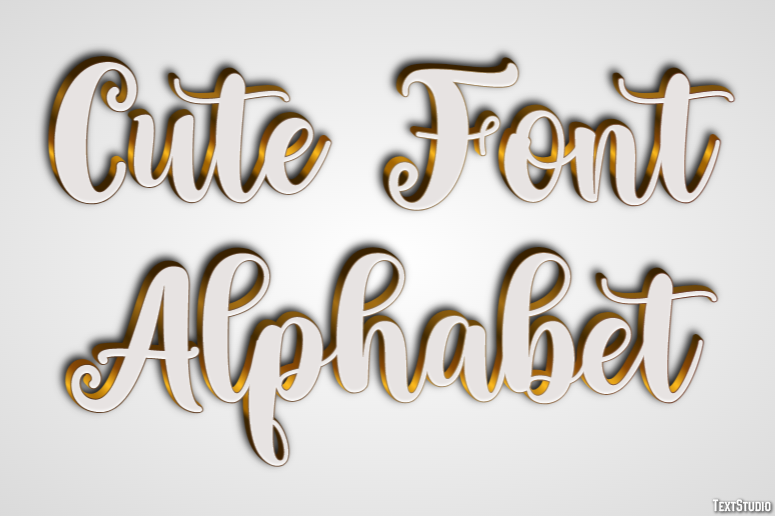Cute Font Alphabet Tekst Effect