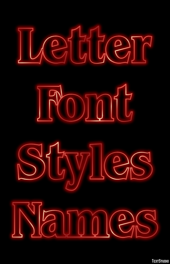 Letter Font Styles Names Efekt tekstowy
