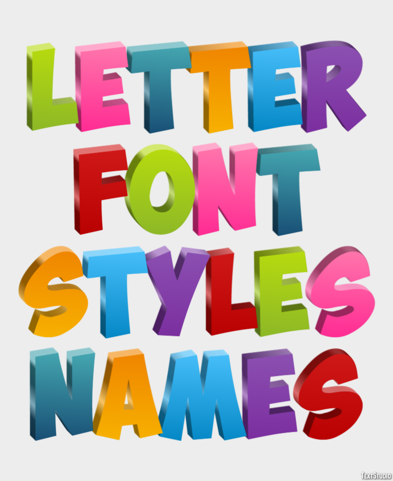 Letter Font Styles Names Efekt tekstowy