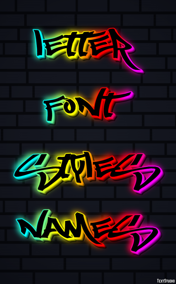 Letter Font Styles Names Efekt tekstowy