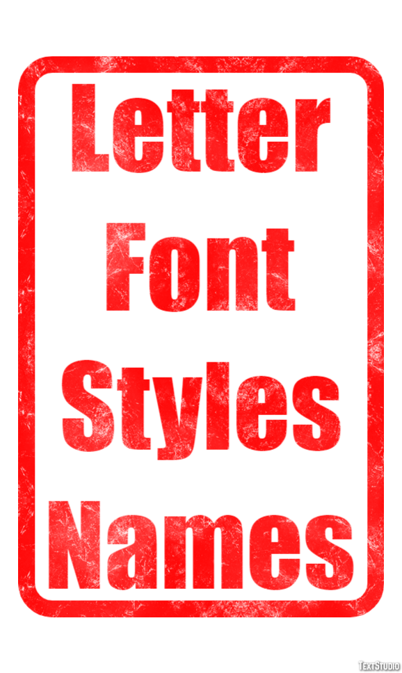 Letter Font Styles Names Efekt tekstowy