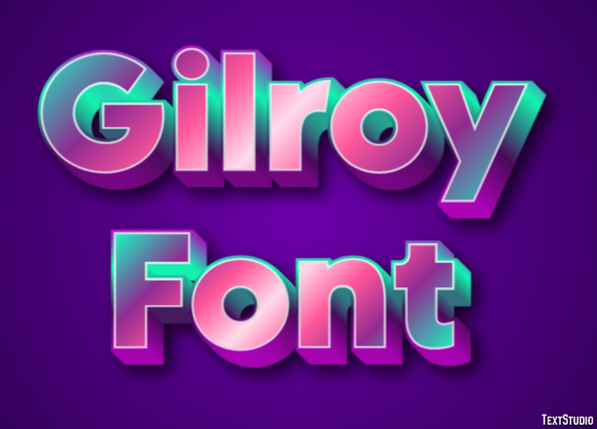 Gilroy Font Efeito de texto