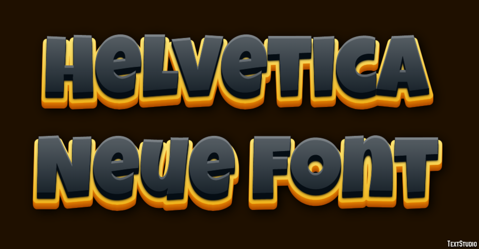 Helvetica Neue Font Text Effect