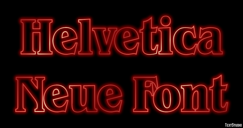 Helvetica Neue Font Text effect