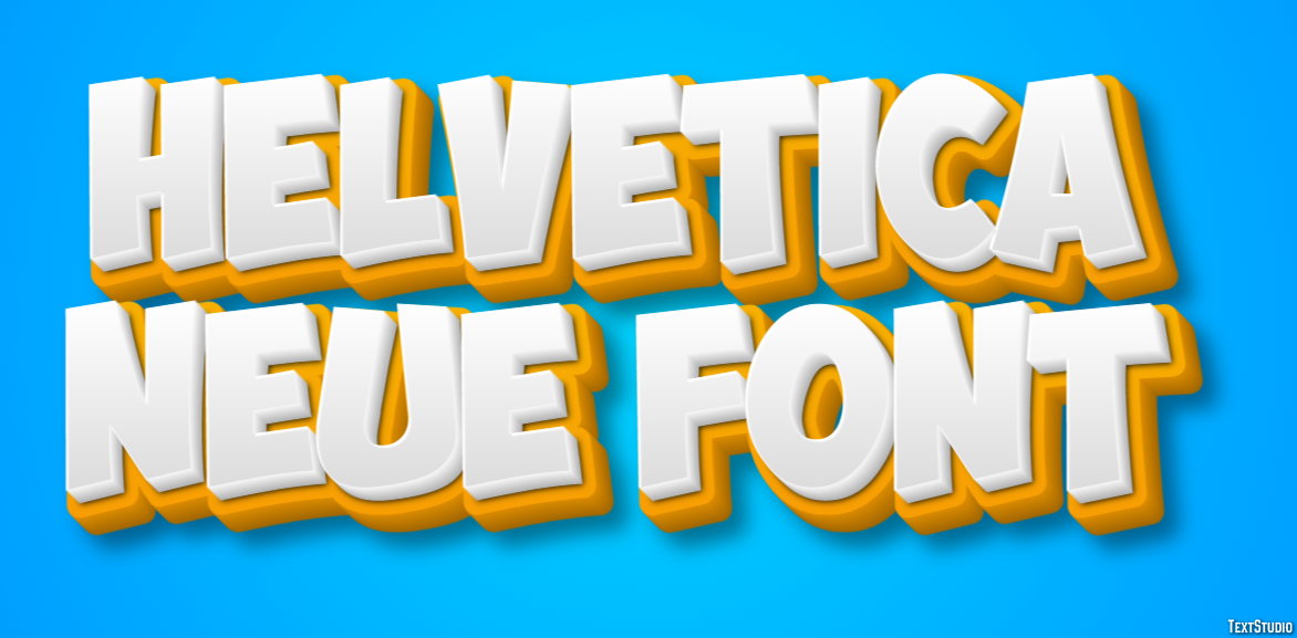 Helvetica Neue Font Text Effect